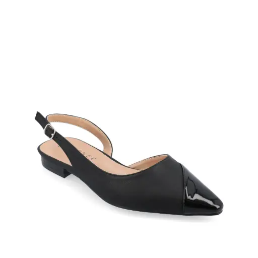 [Journee Collection Womens Daphnne Pointed Toe Ballet Flats - BLACK 6 1/2 MEDIUM] Bailarinas De Punta Puntiaguda Daphnne De La Colección Journee Para Mujer - Negro 6 1/2 Mediano | 194379833014 TRG187798425