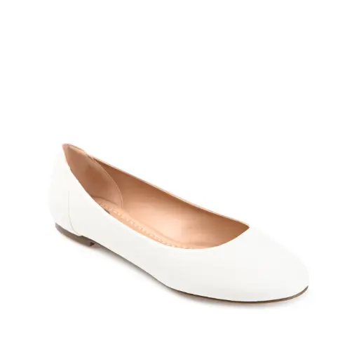 [Journee Collection Womens Kavn Ballet Flats - White 9 Medium] Bailarinas Kavn Para Mujer De La Colección Journee - Blanco, Talla 9 Mediana | 52574428278 TRG187860203