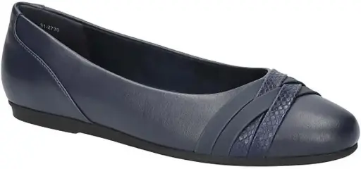 [Easy Street Womens Kylie Ballet Flats - NAVY 8 EXTRA WIDE] Bailarinas Kylie De Easy Street Para Mujer - Azul Marino, Talla 8, Extra Anchas | TRG192807452