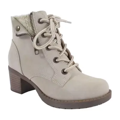 [Pop Little & Big Girls Venti Block Heel Lace Up Boots - BONE 4 MEDIUM] Botas Con Cordones Y Tacón De Bloque Venti Para Niñas Pequeñas Y Grandes De Pop - Hueso Talla 4 Mediano | 885044288788 TRG187797931