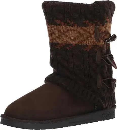 [Muk Luks Womens Cheryl Flat Heel Winter Boots - JAVA MARL 10 WIDE] Botas De Invierno De Tacón Plano Cheryl Para Mujer De Muk Luks - Java Marl 10 Ancho | TRG181742690
