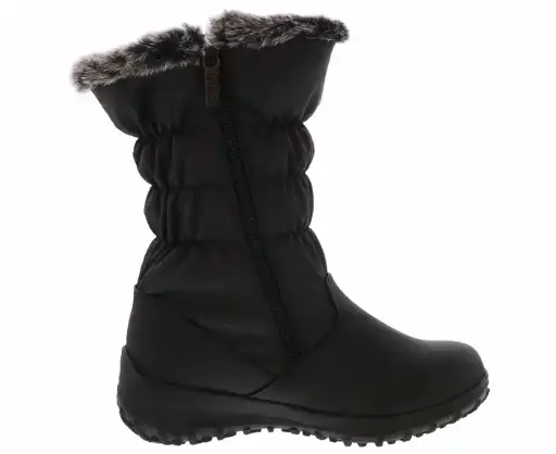 [Totes Womens Leah Waterproof Flat Heel Winter Boots - BLACK 6 MEDIUM] Botas De Invierno De Tacón Plano Impermeables Leah Para Mujer De Totes - Negro 6 Mediano | TRG191575046