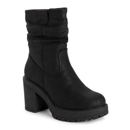 [Muk Luks Womens Riser Pop Block Heel Dress Boots - Black 10 Medium] Botas De Vestir Con Tacón De Bloque Riser Pop Para Mujer De Muk Luks - Negro, Talla 10 Mediana | TRG181739011