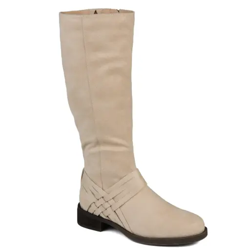 [Journee Collection Womens Meg Stacked Heel Over The Knee Boots - STONE 11 MEDIUM] Botas Por Encima De La Rodilla Con Tacón Apilado Meg Para Mujer De La Colección Journee - Piedra 11 Mediano | TRG191655187