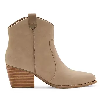 [A.N.A Womens Delno Stacked Heel Booties - LT TAUPE 7 MEDIUM] Botines De Tacón Apilado Delno Para Mujer De A.N.A. - Lt Taupe 7 Medium | R1N0000007Sr00 TRG187601070