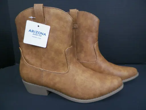 [Arizona Womens Meritt Stacked Heel Booties - TAN 8 MEDIUM] Botines De Tacón Apilado Meritt De Arizona Para Mujer - Tan 8 Mediano | TRG191575166