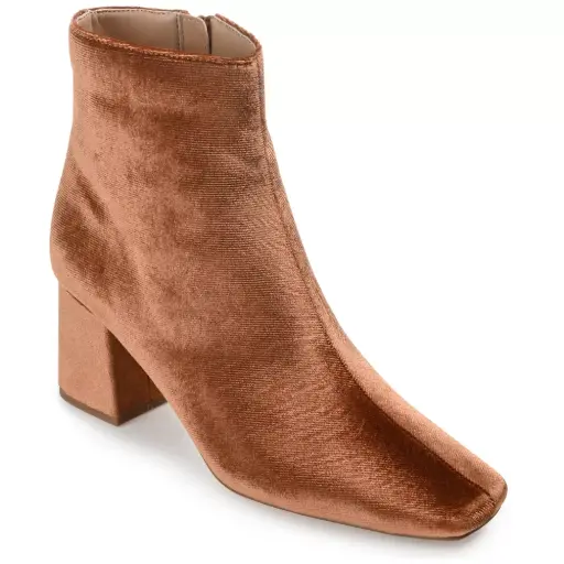 [Journee Collection Womens Hazara-Wd Block Heel Booties Wide Width - BROWN 7 1/2 WIDE] Botines De Tacón De Bloque Hazara-Wd Para Mujer De La Colección Journee, Anchos - Marrón 7 1/2 Ancho | TRG185044450