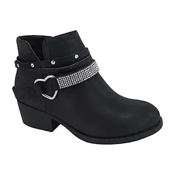 [Pop Little & Big Girls Kid Orleans Flat Heel Booties - BLACK 13 MEDIUM] Botines De Tacón Plano Orleans Para Niñas Pequeñas Y Grandes - Negro 13 Mediano | 885044280843 TRG187862648