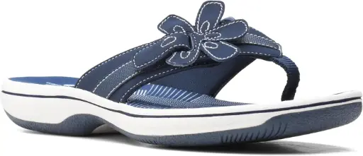 [Clarks Of England Clarks Womens Cloudsteppers Brinkley Flora Flip-Flops - NAVY 12 MEDIUM] Clarks Of England Clarks Cloudsteppers Brinkley Flora Chanclas Para Mujer - Azul Marino 12 Mediano | 889304702175 TRG188381634