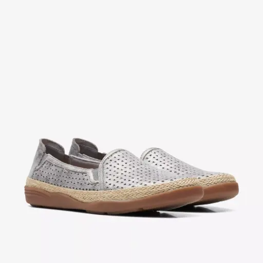 [Clarks Of England Clarks Womens Elaina Ruby Slip-On Shoe - PEWTER 7 1/2 WIDE] Clarks Of England Clarks Elaina Ruby Slip-On Shoe Para Mujer - Pewter 7 1/2 Wide | 889002994407 TRG187797052