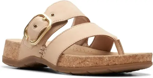 [Clarks Of England Clarks Reileigh Park Womens Footbed Sandals - BEIGE 9 1/2 MEDIUM] Clarks Of England Clarks Reileigh Park Sandalias Con Plantilla Para Mujer - Beige 9 1/2 Mediano | 889003781983 TRG187613672