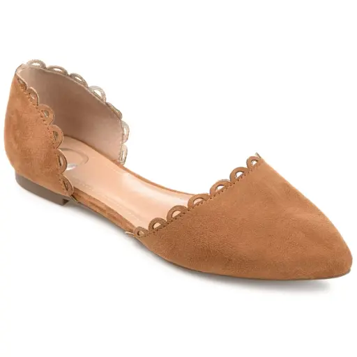 [Journee Collection Womens Jezlin Slip-On Pointed Toe Ballet Flats - COGNAC 7 1/2 MEDIUM] Colección Journee Bailarinas Jezlin Sin Cordones Con Punta Para Mujer - Coñac 7 1/2 Mediano | 194593881044 TRG188720549