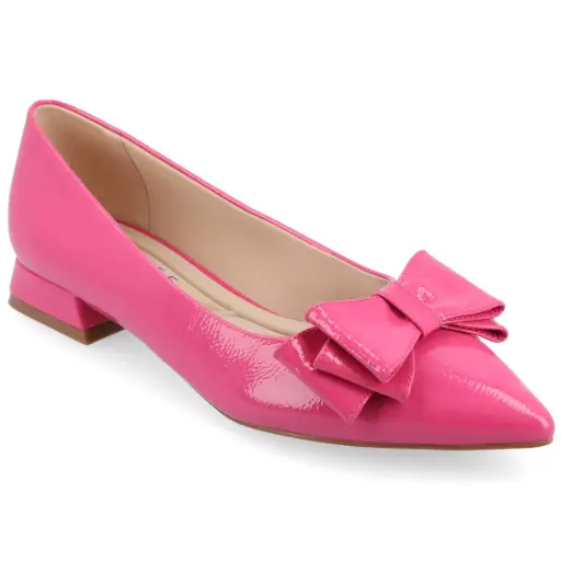 [Journee Collection Womens Ophelia Pointed Toe Ballet Flats - PATENT PINK 9 1/2 MEDIUM] Colección Journee Bailarinas Ophelia De Punta Para Mujer - Rosa Charol 9 1/2 Mediano | 194379846397 TRG187861044