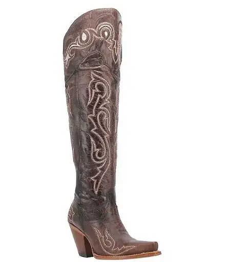 [Dan Post Womens Kommotion Block Heel Cowboy Boots - Chocolate 7 1/2 Medium] Dan Post Botas Vaqueras Kommotion Con Tacón En Bloque Para Mujer, Color Chocolate, 7 1/2 Mediano | TRG191655106