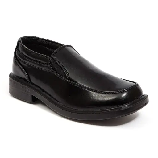 [Deer Stags Boys Brian Square Toe Slip-On Shoe - BLACK 1 MEDIUM] Deer Stags Brian - Zapato Sin Cordones Con Punta Cuadrada Para Niño - Negro 1 Mediano | TRG192807516