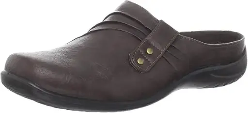 [Easy Street Womens Holly Square Toe Slip-On Shoe - Brown 9 Medium] Easy Street Holly - Zapato Sin Cordones Con Punta Cuadrada Para Mujer - Marrón, Talla 9 (M) | 885660254204 TRG187861453