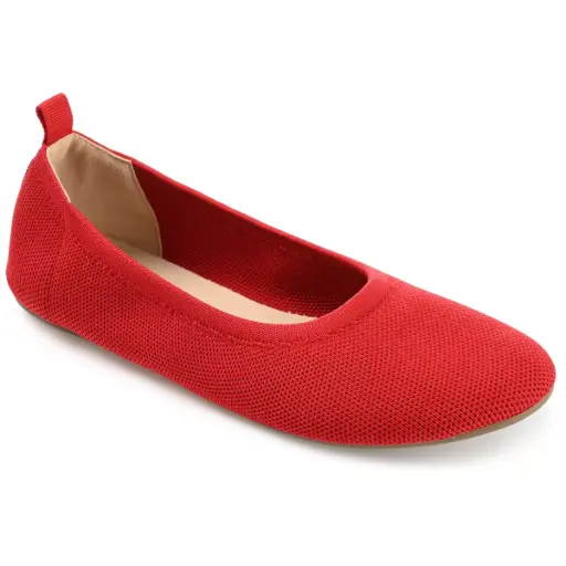 [Journee Collection Womens Jersie Ballet Flats - Red 9 Medium] Journee Collection Jersie - Bailarinas Para Mujer, Color Rojo 9 Mediano | 194593827929 TRG188381739