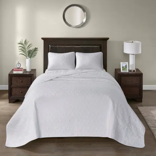 [Madison Park Mansfield Oversized Antimicrobial Treated 3pc Bedspread Set White - Full] Juego De Colcha Extragrande Madison Park Mansfield De 3 Piezas Con Tratamiento Antimicrobiano, Color Blanco - Full | 86569156211 TRG179329602