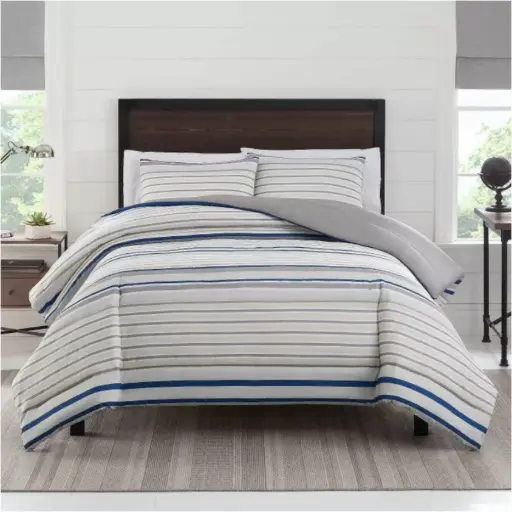 [Izod Parker Midweight Comforter Set - BLUE ONE SIZE] Juego De Edredón De Peso Medio Izod Parker - Azul | 28828933751 TRG180523992