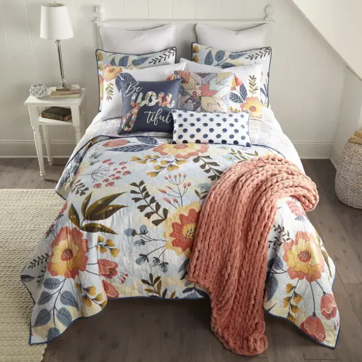 [Donna Sharp Coral Crush 3-Pc. Quilt Set - Coral Blue] Juego De Edredón Donna Sharp Coral Crush De 3 Piezas - Azul Coral | 754069601974 TRG179959385