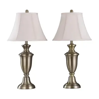 [Stylecraft Antique Brass Finish 2-Pc. Lamp Set - ANTIQUE BRASS ONE SIZE] Juego De Lámparas Stylecraft De 2 Piezas Con Acabado En Latón Antiguo - Latón Antiguo | 720354074914 TRG189005493