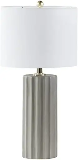 [Martha Stewart Glendale Ribbed Ceramic Table Lamp - GRAY ONE SIZE] Lámpara De Mesa De Cerámica Acanalada Glendale De Martha Stewart - Gris Talla Única | 86569520562 TRG184214618