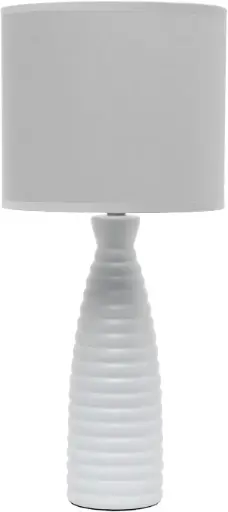 [Asstd National Brand Simple Designs Alsace Bottle Ceramic Table Lamp LT2076-BLK - GRAY ONE SIZE] Lámpara De Mesa De Cerámica Alsace Bottle, Marca Nacional, Diseño Simple, Lt2076-Blk, Gris | 810052824734 TRG189589629