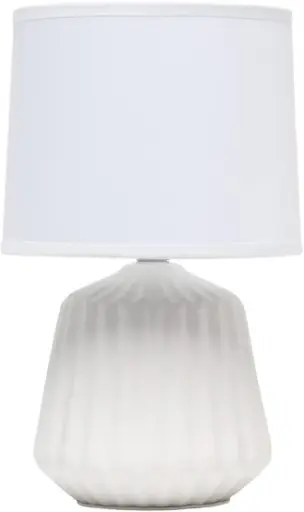 [Asstd National Brand Simple Designs Petite Off White Pleated Base Ceramic Table Lamp LT1120-OFF - WHITE ONE SIZE] Lámpara De Mesa De Cerámica Con Base Plisada, Diseño Simple, Color Blanco Roto, Marca Nacional, Lt1120-Off - Blanco | 810052824673 000-030