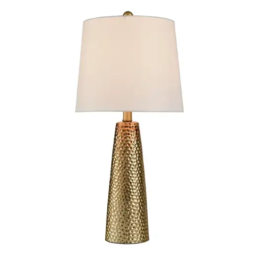 [Stylecraft L27407DS Christy Golden Copper With Brussels White Shade Ceramic Table Lamp, Bronze] Lámpara De Mesa De Cerámica Stylecraft L27407Ds Christy, Color Cobre Dorado Y Pantalla Blanca De Bruselas, Bronce | 720354040797 TRG182306287