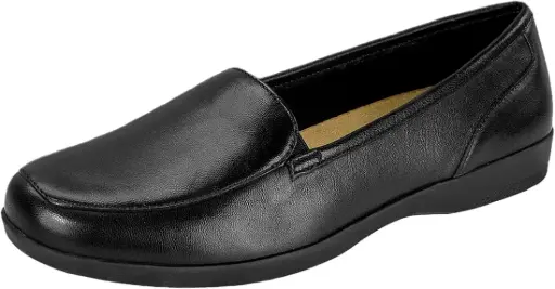 [Easy Spirit Womens Devitt Round Toe Loafers - Black 6 1/2 Extra Wide] Mocasines Devitt De Punta Redonda Para Mujer Easy Spirit - Negro, 6 1/2 Extra Ancho | 191656354156 TRG188371914