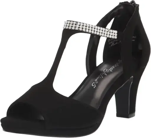 [Easy Street Women's Flash Heeled Sandal, Black Patent, 7] Sandalia De Tacón Flash Easy Street Para Mujer, Charol Negro, Talla 7 | 193073875511 TRG187860946
