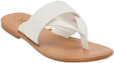 [A.N.A Womens Woven Band Slide Sandals - WHITE 8] Sandalias Con Tiras Tejidas Para Mujer A.N.A - Blanco 8 | 198272375657 TRG188556189