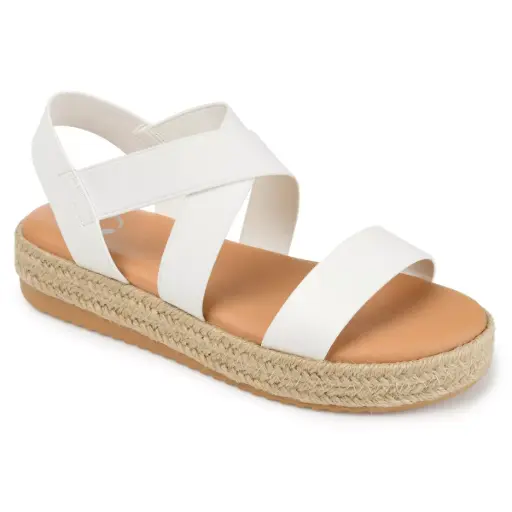 [Journee Collection Womens Caroline Wedge Sandals - WHITE 8 MEDIUM] Sandalias De Cuña Caroline Para Mujer De La Colección Journee - Blanco 8 Mediano | 52574846072 TRG188552275