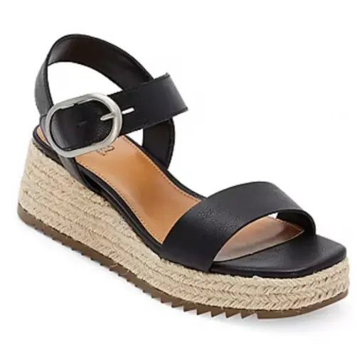 [A.N.A Womens Emily Wedge Sandals - BLACK 11 MEDIUM] Sandalias De Cuña Emily Para Mujer De A.N.A. - Negro 11 Mediano | R1N0000007Tjx0 TRG187799050