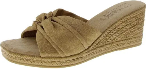 [Easy Street Womens Ghita Wedge Sandals - NATURAL CREPE 12 MEDIUM] Sandalias De Cuña Ghita Para Mujer De Easy Street - Crepe Natural 12 Mediano | 196371534074 TRG188372583