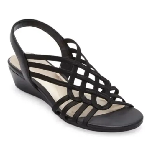 [East Fifth East 5Th Womens Reno Wedge Sandals - BLACK 9 MEDIUM] Sandalias De Cuña Reno Para Mujer East Fifth East 5Th - Negro 9 Mediano | 198272020571 TRG187797749