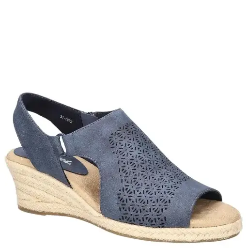 [Easy Street Womens Serena Wedge Sandals - NAVY 9 MEDIUM] Sandalias De Cuña Serena Para Mujer De Easy Street - Azul Marino 9 Mediano | 196371513901 TRG187799399