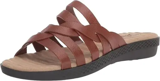 [Easy Street Womens Sheri Wedge Sandals - COGNAC 9 WIDE] Sandalias De Cuña Sheri Para Mujer De Easy Street - Cognac 9 Ancho | 193073961757 TRG187602868