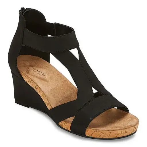 [St. John`S Bay St. John's Bay Womens Taz Wedge Sandals - BLACK 7 1/2 MEDIUM] Sandalias De Cuña Taz Para Mujer De St. John'S Bay - Negro 7 1/2 Mediano | 198272026696 TRG187798062