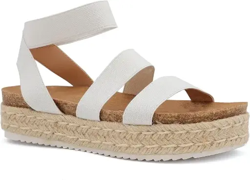 [Yoki Womens Chiara-10 Wedge Sandals - WHITE 6 1/2 MEDIUM] Sandalias De Cuña Yoki Chiara-10 Para Mujer - Blanco 6 1/2 Mediano | 194675004866 TRG188371881