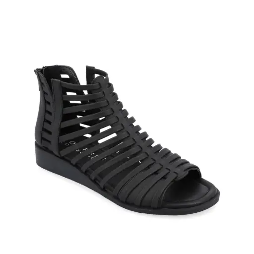 [Journee Collection Womens Delilah Gladiator Sandals - BLACK 12 WIDE] Sandalias De Gladiador Delilah Para Mujer De La Colección Journee - Negro, 12 Ancho | 194593632271 TRG187855862