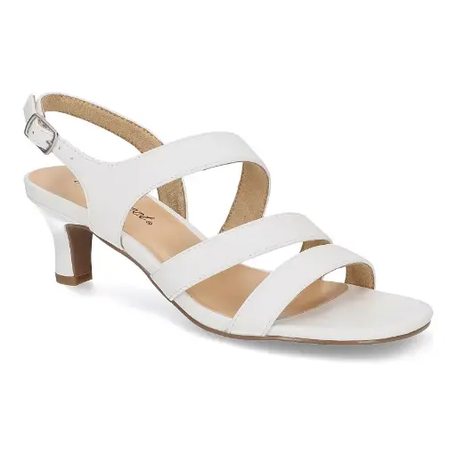 [Easy Street Womens Como Heeled Sandals - WHITE 10 MEDIUM] Sandalias De Tacón Easy Street Como Para Mujer - Blanco 10 Mediano | 196371276646 TRG187797175