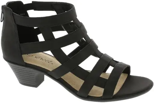 [Easy Street Womens Marg Heeled Sandals - BLACK 6 1/2 MEDIUM] Sandalias De Tacón Easy Street Para Mujer - Negro 6 1/2 Mediano | 196371463121 TRG187860951