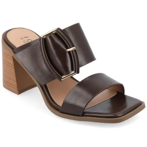[Journee Collection Womens Junie Heeled Sandals - BROWN 9 MEDIUM] Sandalias De Tacón Junie Para Mujer De La Colección Journee - Marrón 9 Mediano | 194379839306 TRG188376964