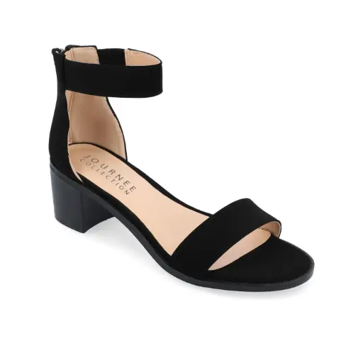 [Journee Collection Womens Percy Heeled Sandals - BLACK 7 MEDIUM] Sandalias De Tacón Percy Para Mujer De La Colección Journee - Negro 7 Mediano | TRG192761603