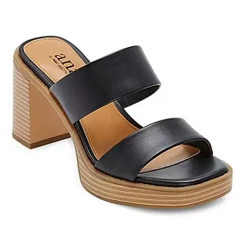 [A.N.A Womens Sanger Heeled Sandals - BLACK 11 MEDIUM] Sandalias De Tacón Sanger Para Mujer A.N.A - Negro 11 Mediano | R1N0000007Fxj6 TRG187798860
