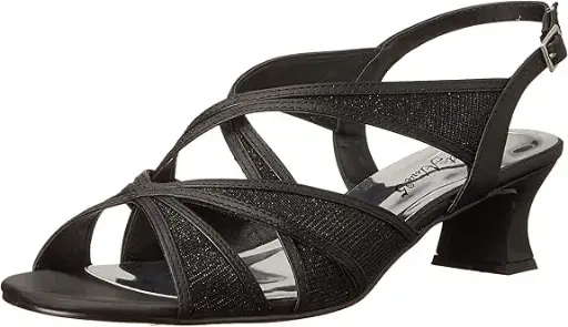 [Easy Street Womens Tristen Heeled Sandals - Black Satin BLACK 11 MEDIUM] Sandalias De Tacón Tristen Para Mujer De Easy Street - Satén Negro Negro 11 Mediano | 193073874293 TRG187797156