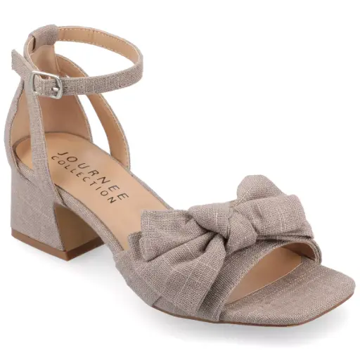 [Journee Collection Womens Zevi Heeled Sandals - TAUPE 10 MEDIUM] Sandalias De Tacón Zevi Para Mujer De La Colección Journee - Gris Topo 10 Mediano | 194379856365 TRG188552125
