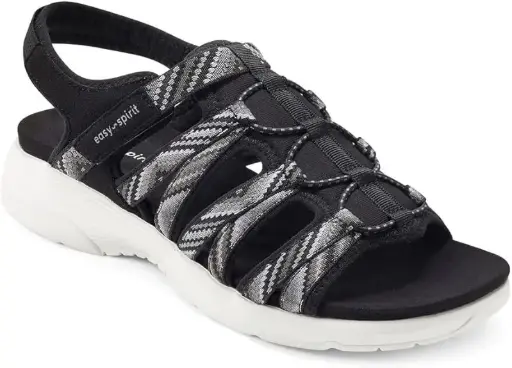 [Easy Spirit Womens Torye Strap Sandals - BLACK 8 MEDIUM] Sandalias De Tiras Torye Para Mujer Easy Spirit - Negro 8 Mediano | 196825489684 TRG188556253