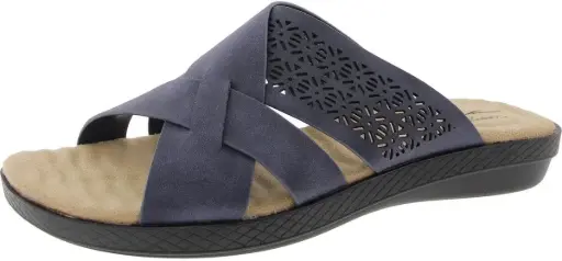 [Easy Street Womens Coho Slide Sandals - NAVY 10 MEDIUM] Sandalias Easy Street Coho Para Mujer - Azul Marino 10 Mediano | 196371437399 TRG188720476